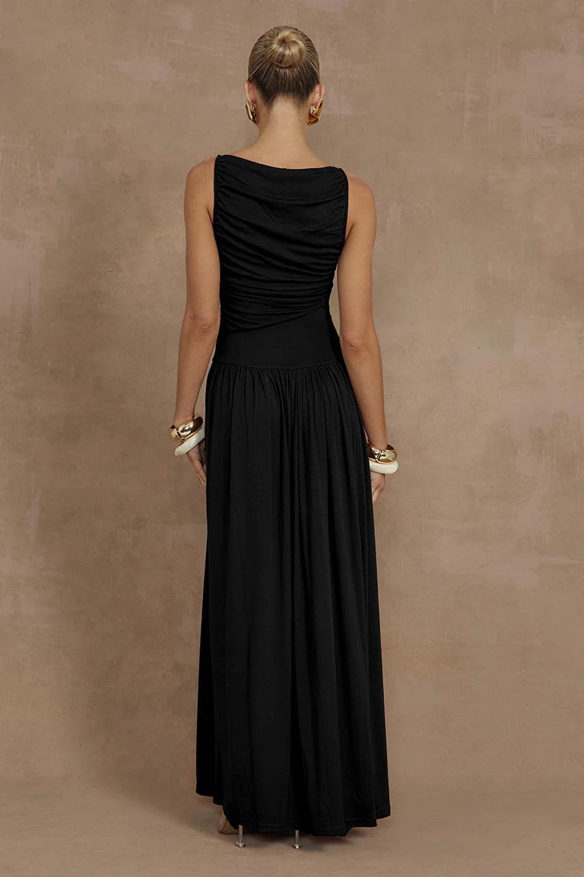 NALLLA MAXI DRESS - BLACK