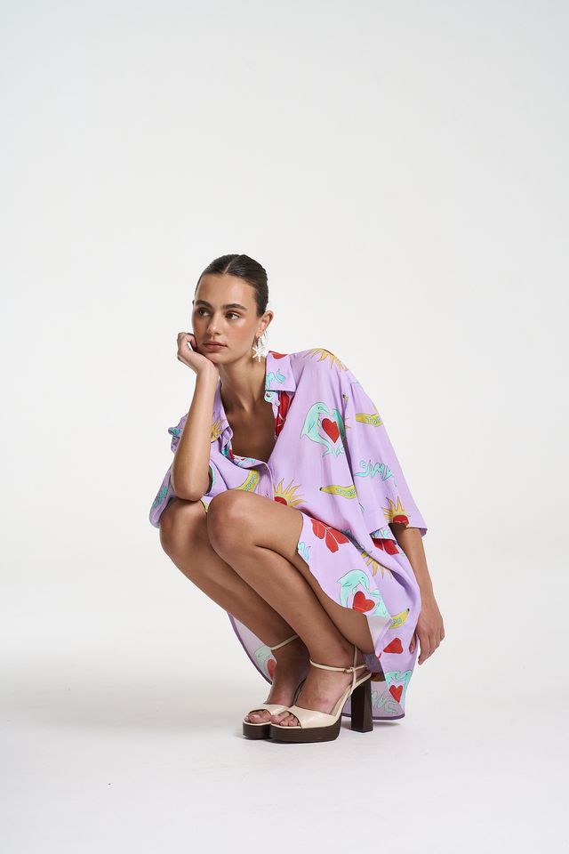 Big Shirt - Lilac Troppo