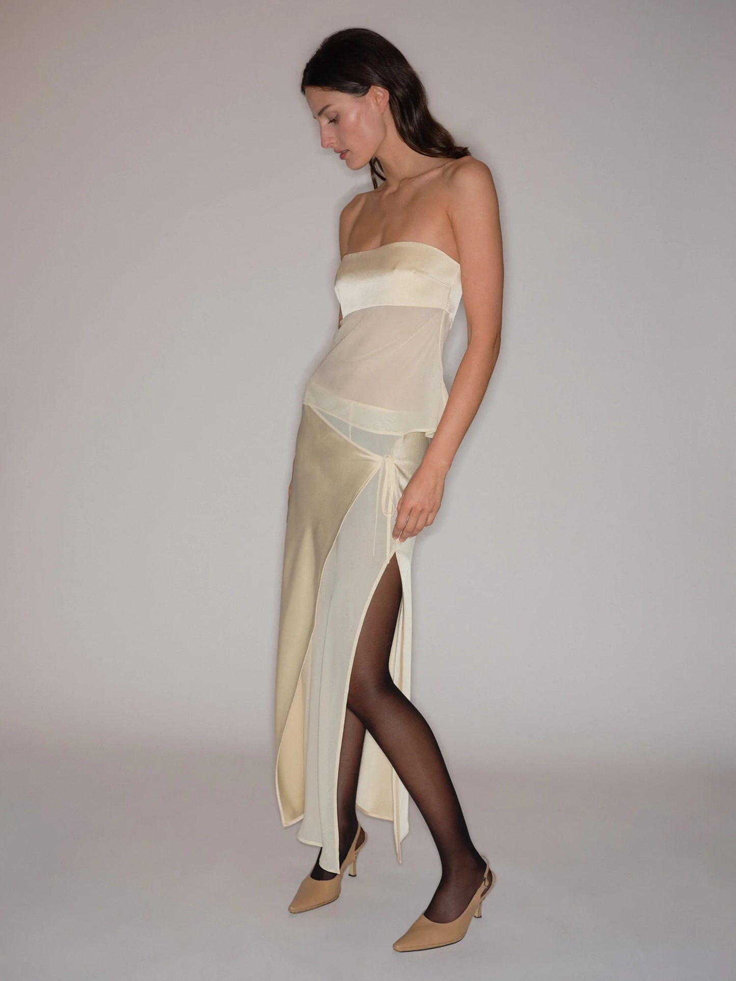 RICKY MIDI SKIRT - BUTTERCREAM