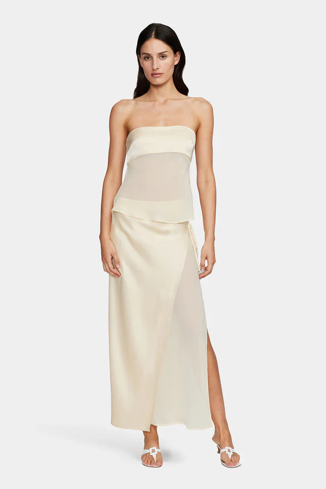RICKY MIDI SKIRT - BUTTERCREAM