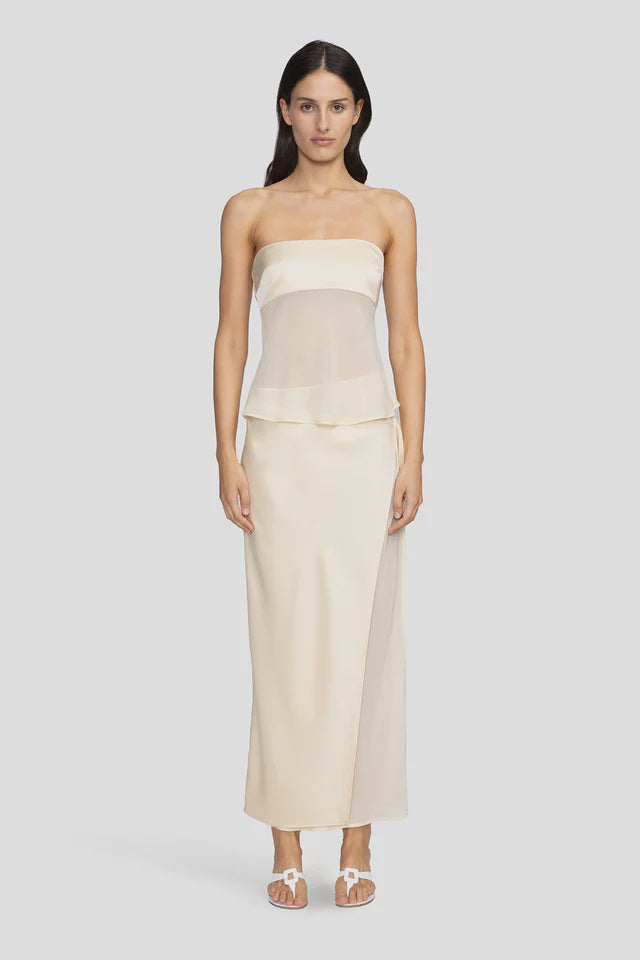 RICKY MIDI SKIRT - BUTTERCREAM