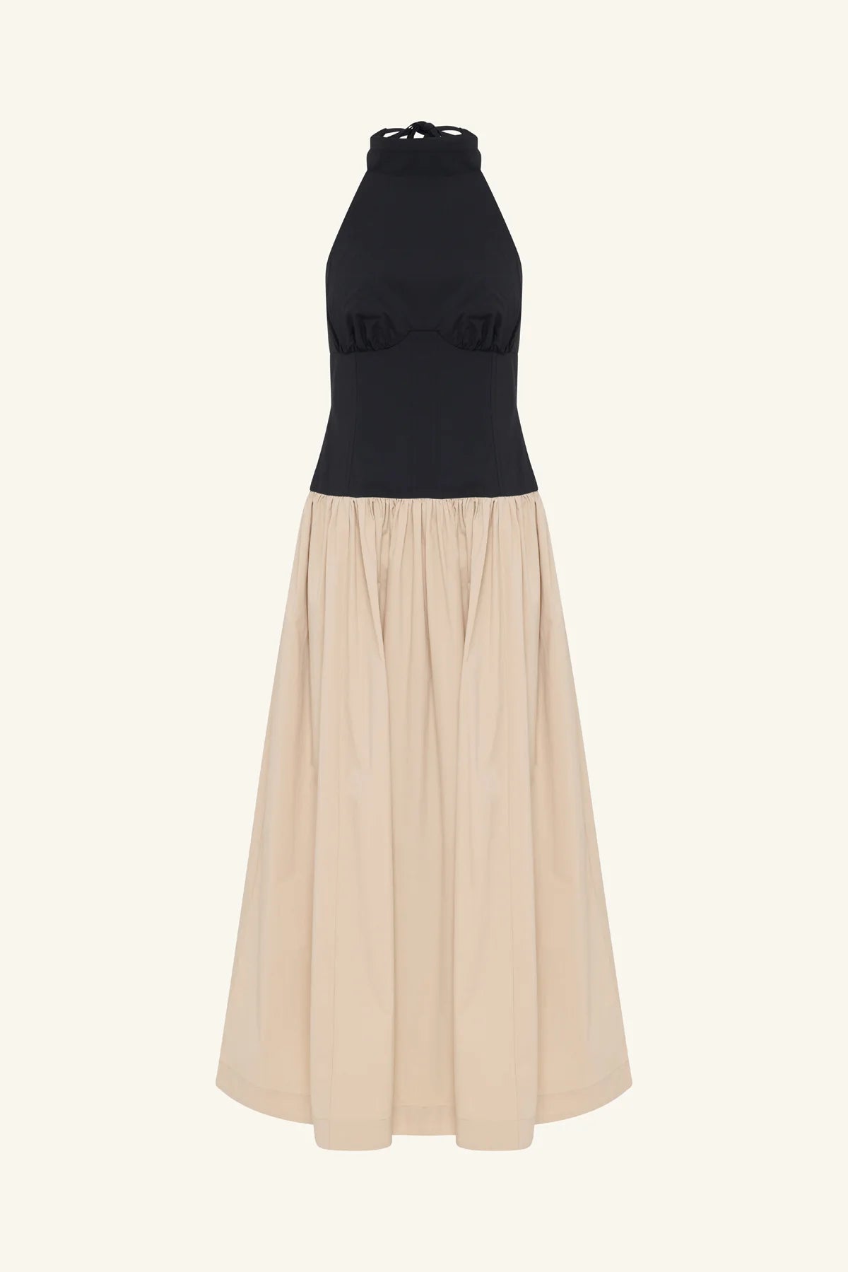 Campbell Contrast Halter Neck Midi Dress