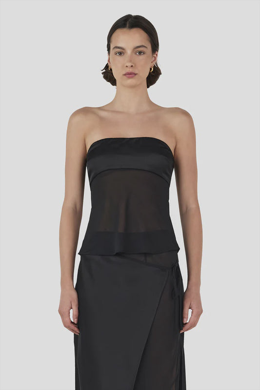 Patrice Strapless Top Black