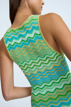 Load image into Gallery viewer, BY JOHNNY-RAYNE RIPPLE STRIPE KNIT DRESS - GREEN MULTI
