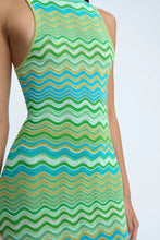 Load image into Gallery viewer, BY JOHNNY-RAYNE RIPPLE STRIPE KNIT DRESS - GREEN MULTI
