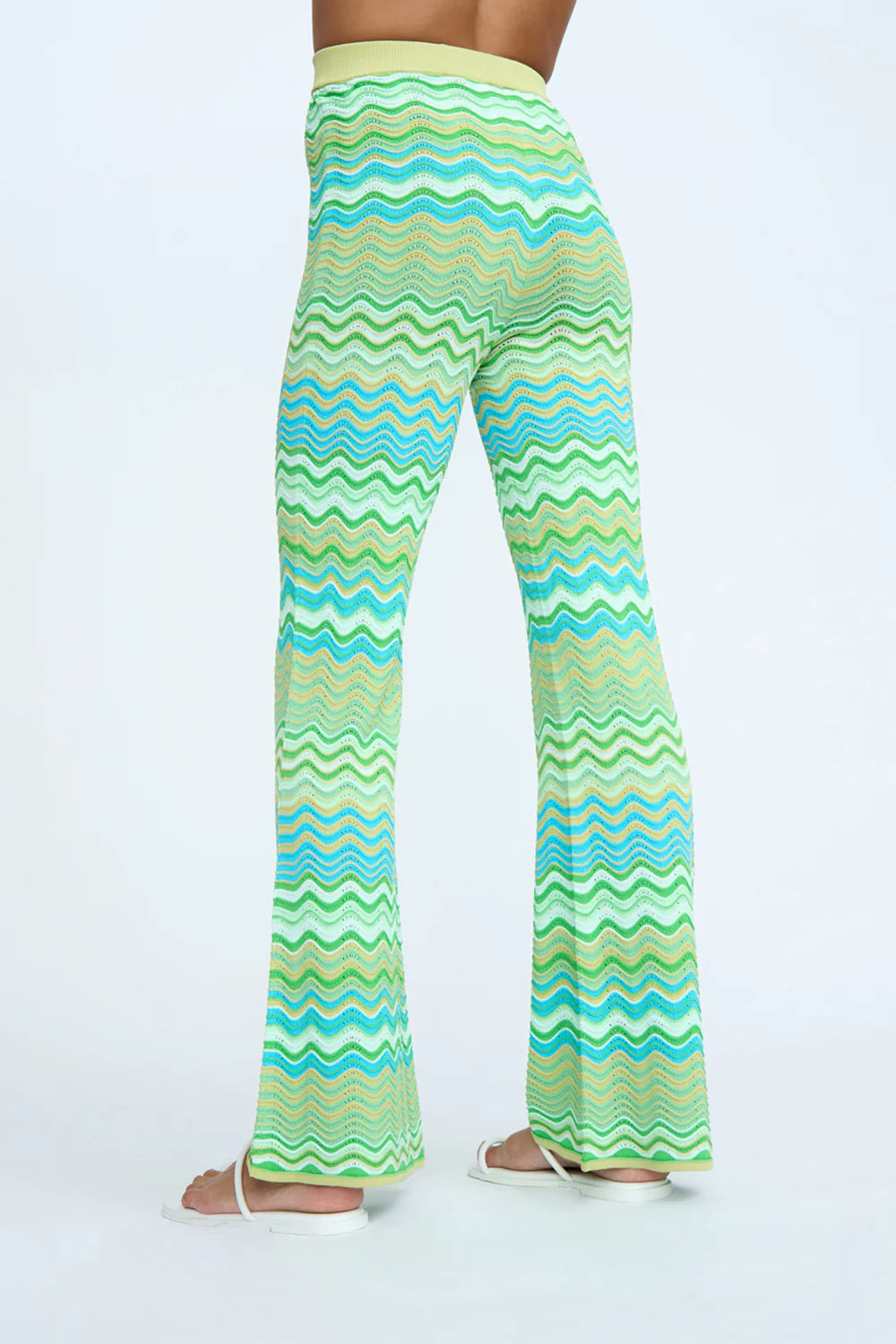 RIPPLE STRIPE KNIT PANT - GREEN MULTI