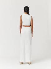 Load image into Gallery viewer, SUBOO - JACQUI SLEEVELESS CROSS OVER MIDI DRESS WHITE
