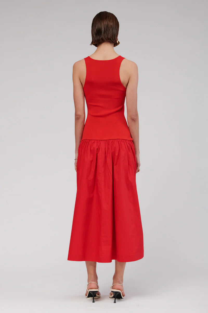 NAPLES DROPWAIST MAXI DRESS -RED