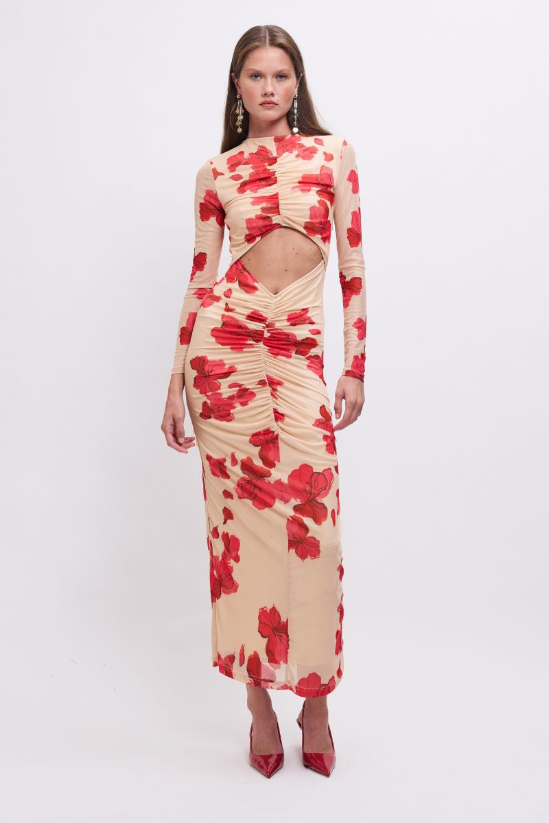 Suzie Floral L/Slv Reversible Midi Dress