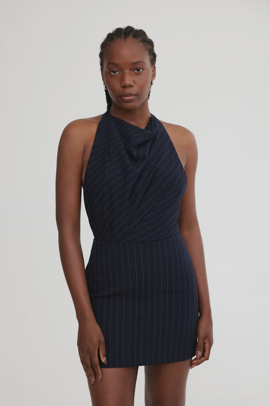 SINEAD MINI DRESS- MIDNIGHT PINSTRIPE