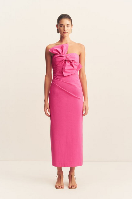 Campbell Knot Midi Dress - Vivid Pink