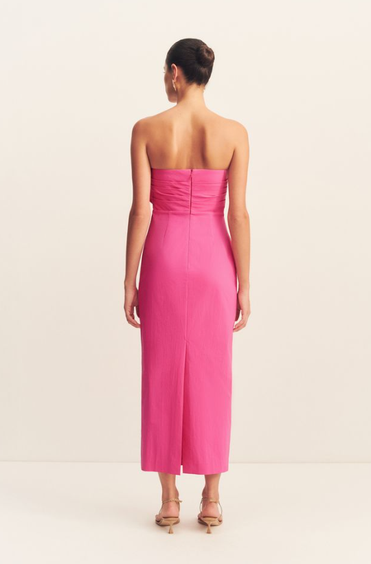 Campbell Knot Midi Dress - Vivid Pink