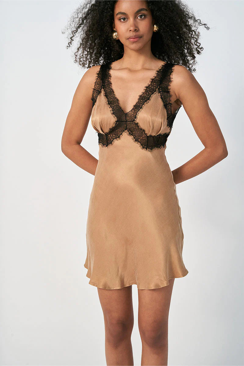 SOVERE - GEMINI MINI DRESS BRUSHED GOLD