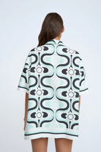 Load image into Gallery viewer, BY JOHNNY- UTOPIAN FLORAL SUN SHIRT - BLUE IVORY BLACK
