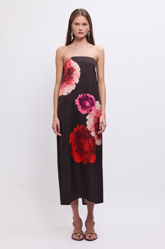 Frida Strapless Bustier Maxi - Floral Print