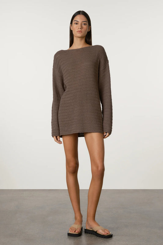 Carob Lattice Knit Jumper