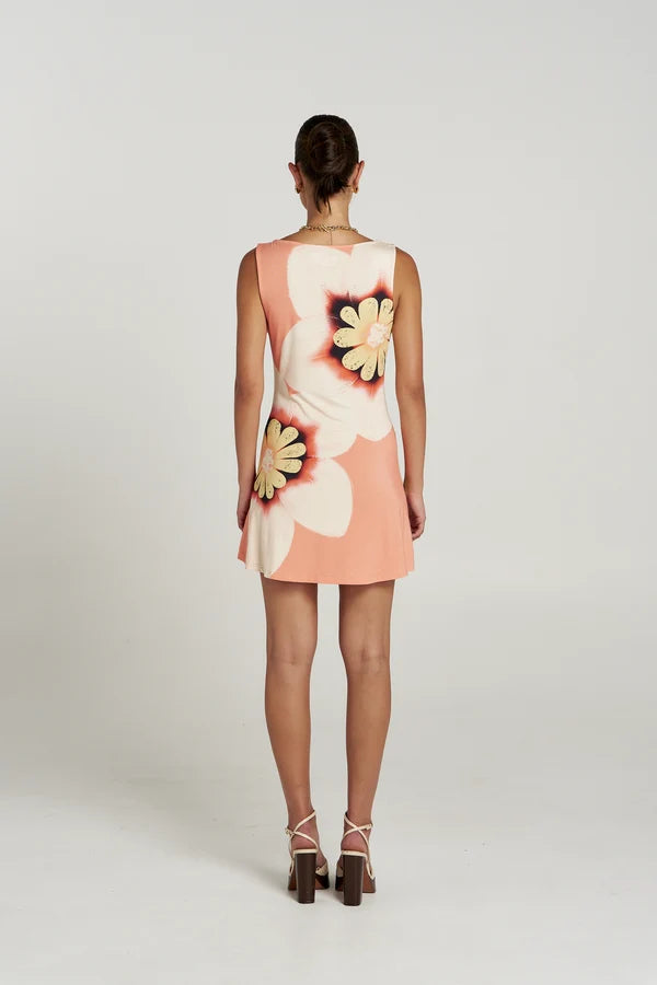 BOATNECK MINI DRESS - HARLEQUIN