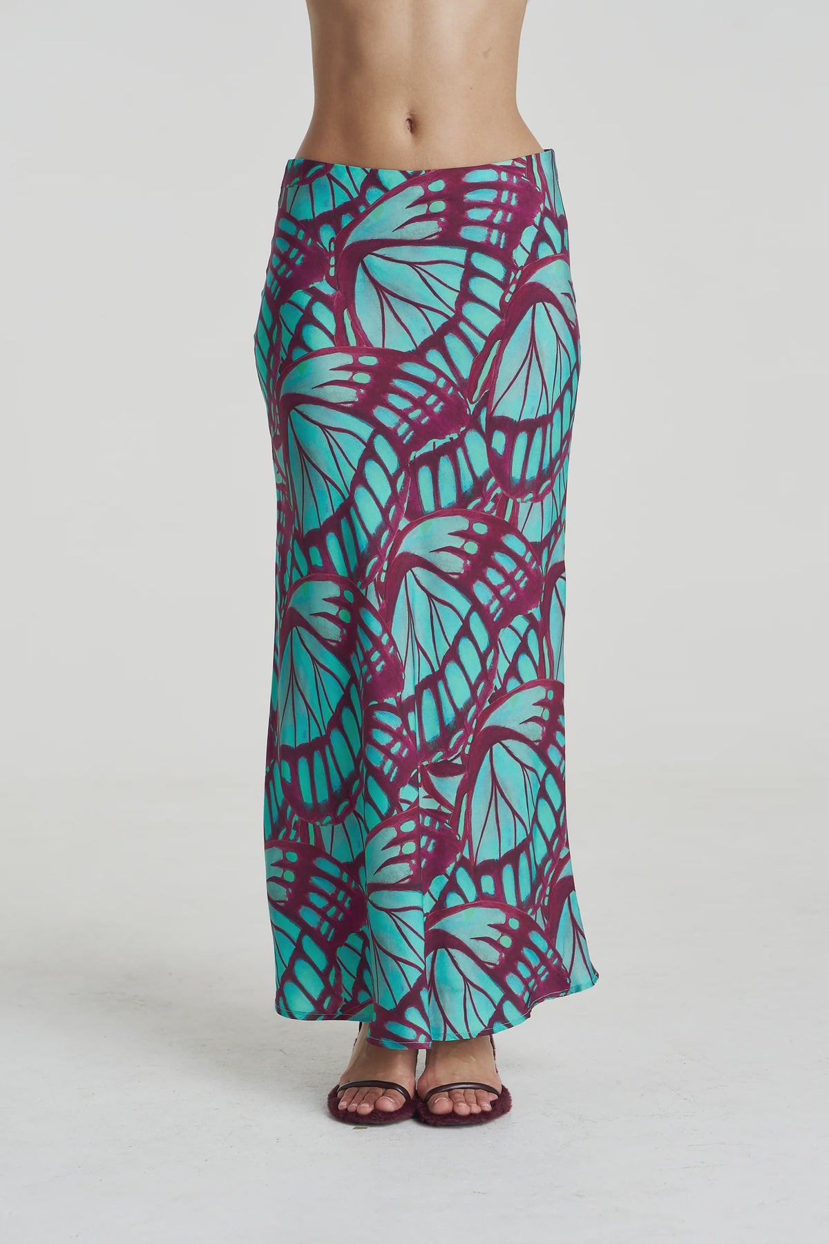 SLIP SKIRT-JADE BUTTERFLY