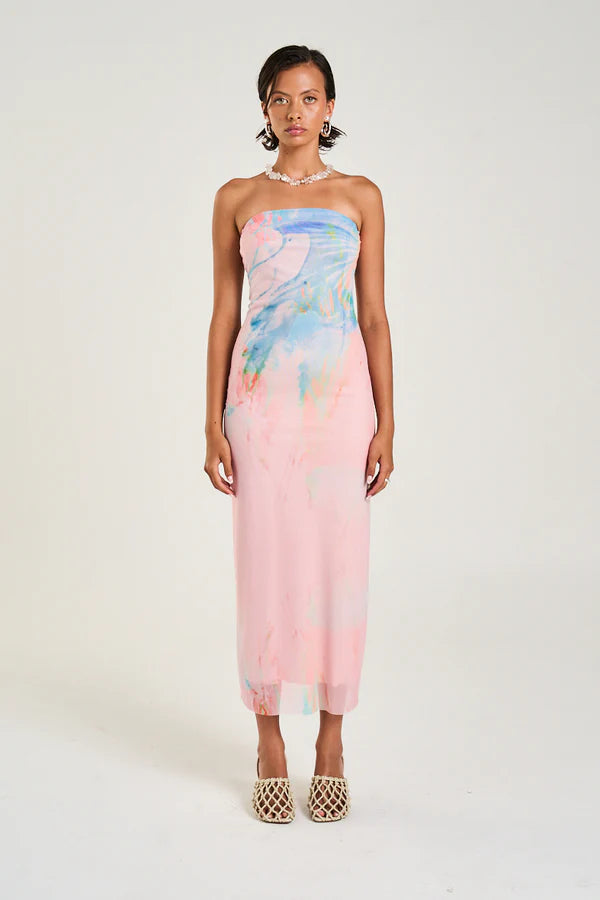 The Strapless Slip Dress - Medusa  Print
