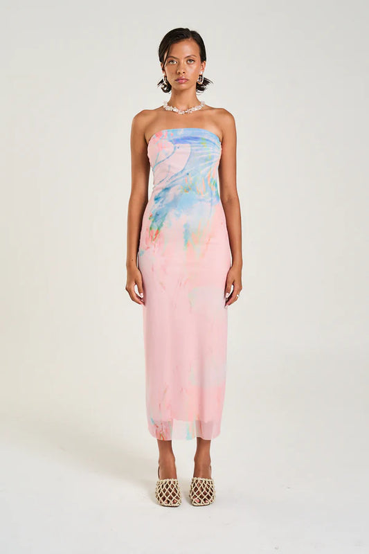 The Strapless Slip Dress - Medusa  Print