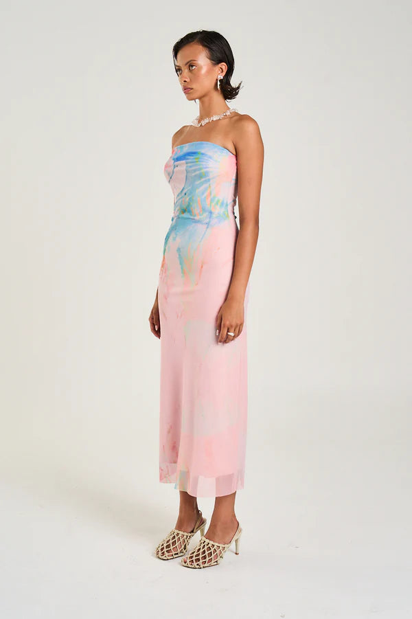 The Strapless Slip Dress - Medusa  Print