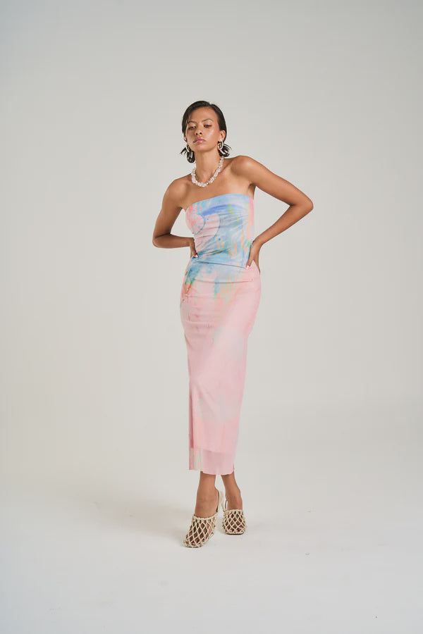 The Strapless Slip Dress - Medusa  Print