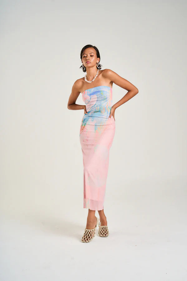 The Strapless Slip Dress - Medusa  Print