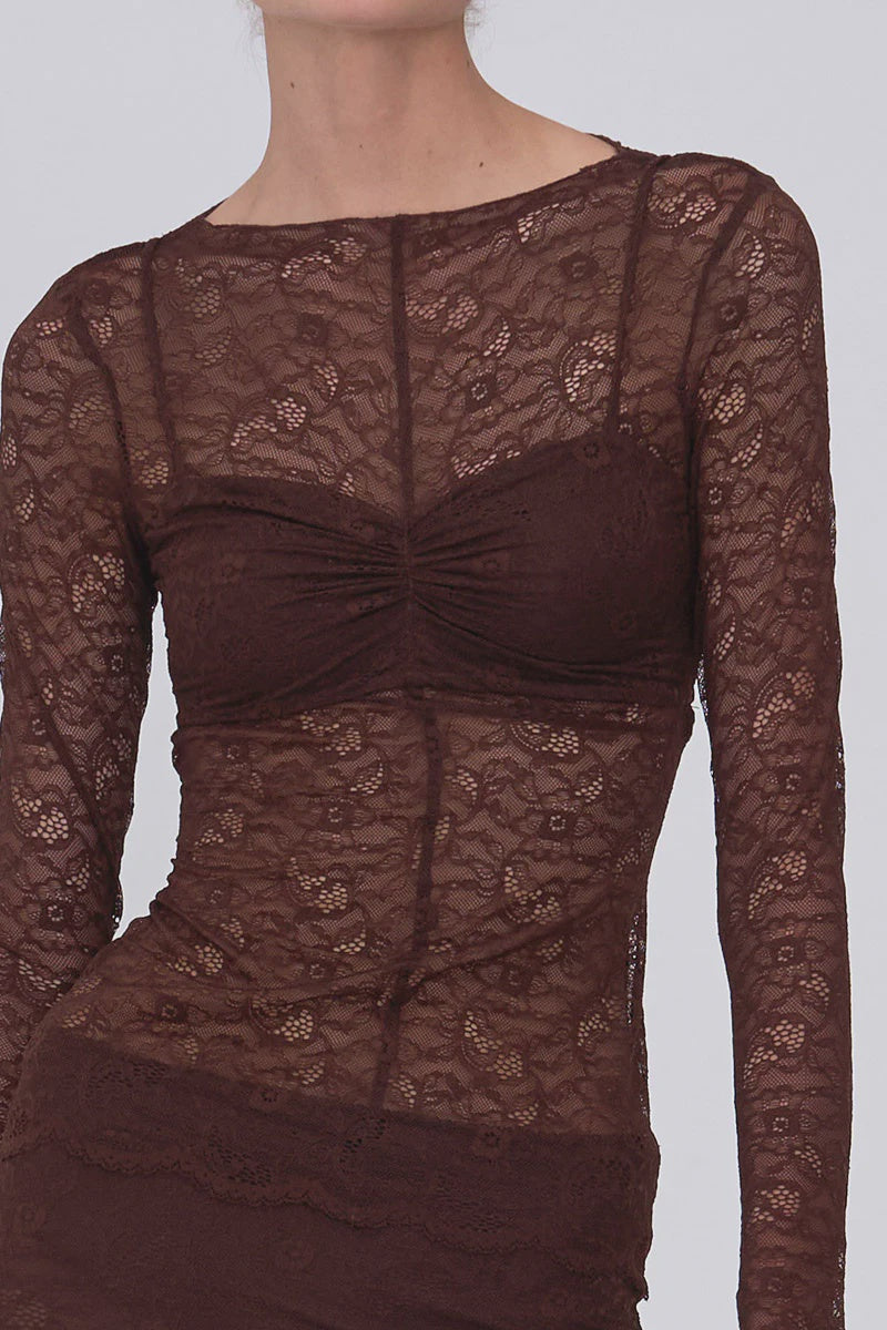 PARIS LONG SLEEVE TOP W BRALETTE