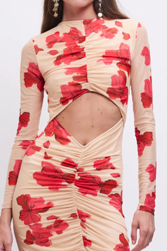 Suzie Floral L/Slv Reversible Midi Dress