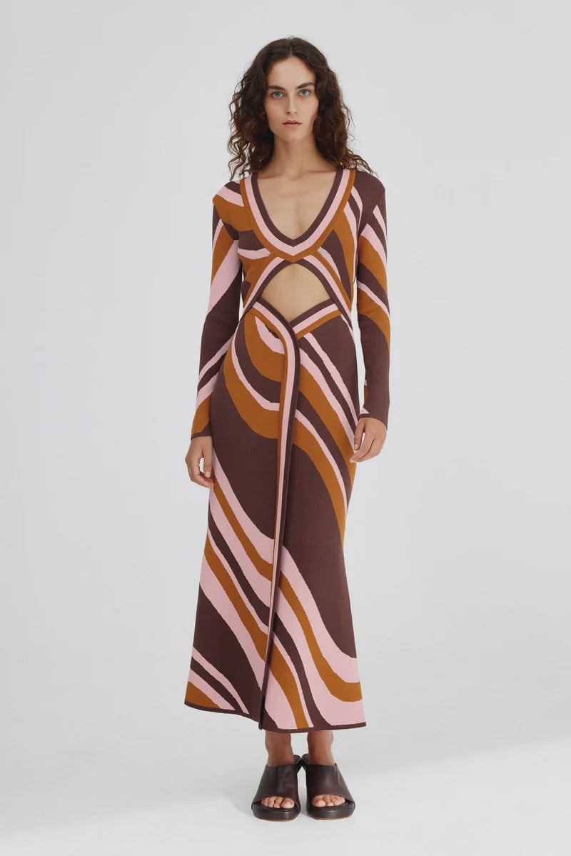 SIGNIFICANT OTHER - LEYLA MAXI DRESS CHOCOLATE SWIRL